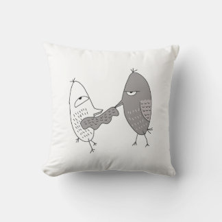 birds autumn tease funny friends cute mates cushion