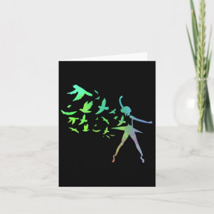 Birds Ballerina Silhouette Ballet Dancing Card