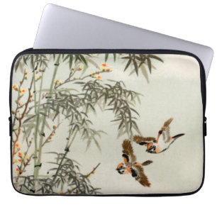 Birds Bamboo Asian Japanese Vintage Laptop Sleeve