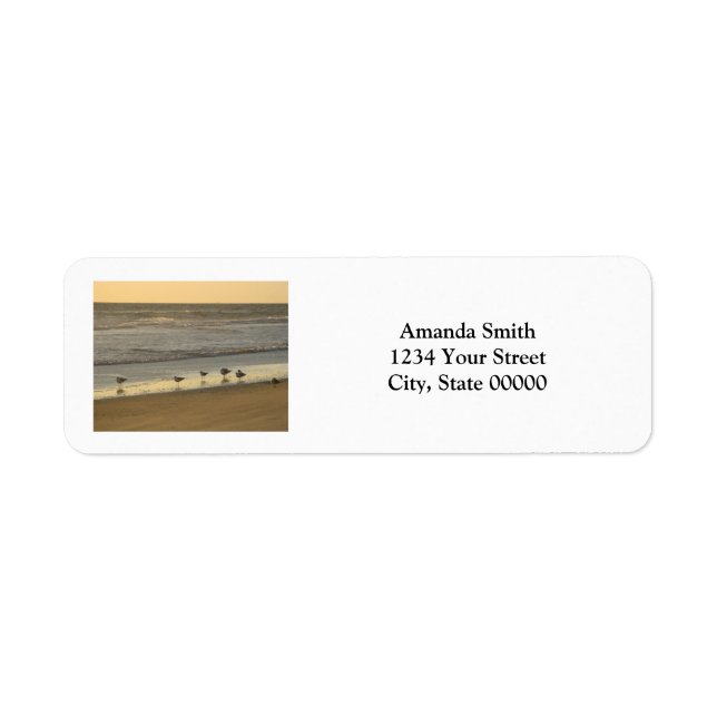 Birds Beach Sunrise Personalise Return Address (Front)
