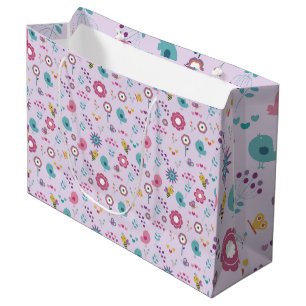 Birds, Bees, and Butterflies Floral Large Gift Bag