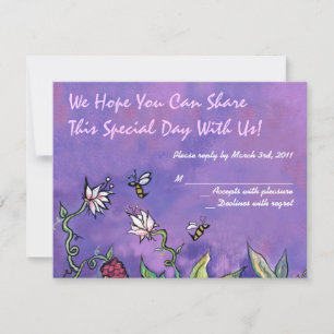 Birds & Bees Wedding Invitation reply card
