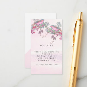 Birds & Berries Pinecone Watercolor Winter Wedding Enclosure Card