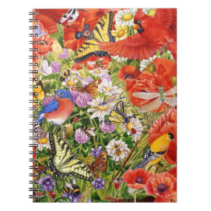 Birds, Butterflies and Bees Spiral Notebook