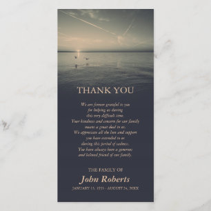 Birds by Ocean Sunrise Memorial Service Thank You Card