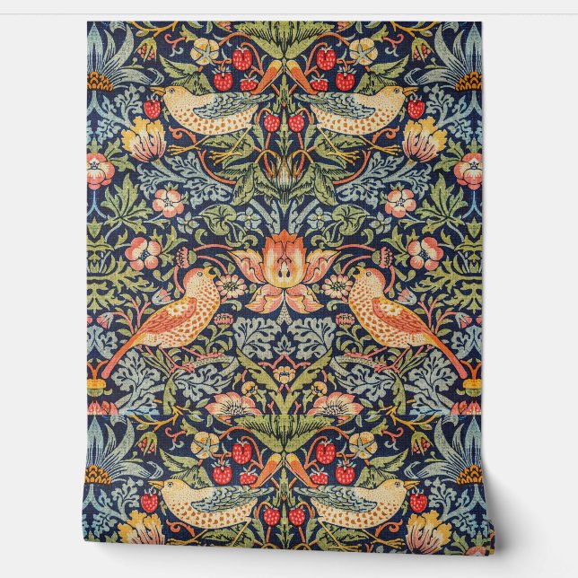 Birds by William Morris Wallpaper (Unrolling)