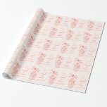 Birds cage coral orange wedding custom wrap wrapping paper<br><div class="desc">Pretty wedding wrapping paper ideal for wrapping a very special gift to the newly weds or for wrapping wedding favours. Beautiful cute love bird couple line art graphic drawing of open bird cage hanging from a blossoming spring tree with hearts. Customise with bride and grooms name and wedding date. Uniquely...</div>