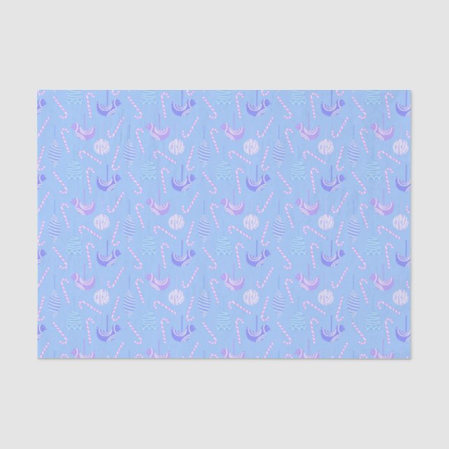 Birds candies blue tissue paper (Front)