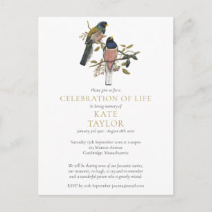 Birds Celebration of Life Funeral Invitation
