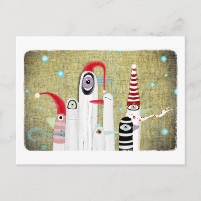 Birds Christmas Postcard (Front)