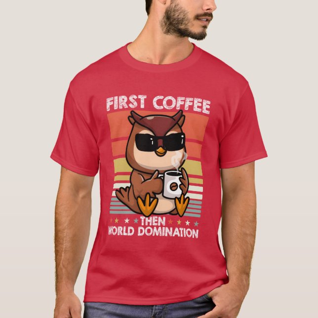 Birds Coffee Sunglasses boy T-Shirt (Front)