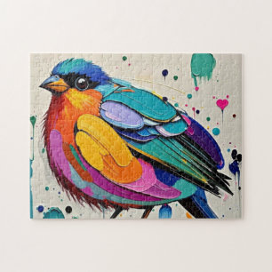 Birds colourful art abstract fat giant cute funny jigsaw puzzle