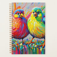 Birds colourful art abstract fat giant cute funny 