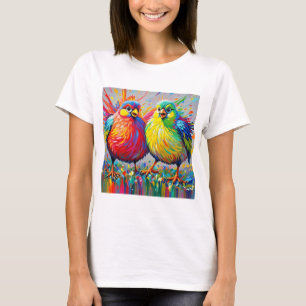 Birds colourful art abstract fat giant cute funny  T-Shirt