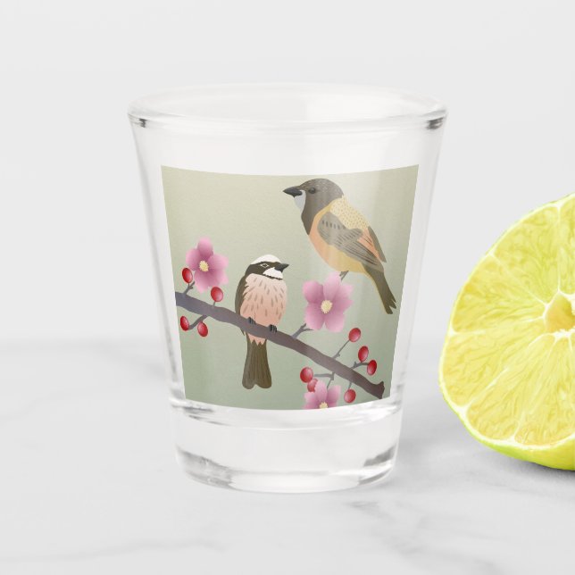 birds design shot glass (Front)