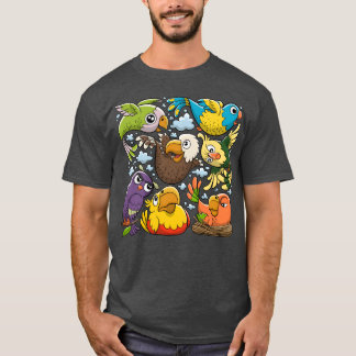 Birds Doodles Hand Drawn boy T-Shirt