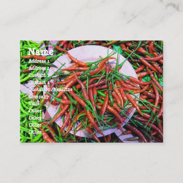 Bird's Eye Chilli Peppers Business Card (Front)