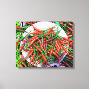 Bird's Eye Chilli Peppers Canvas Print
