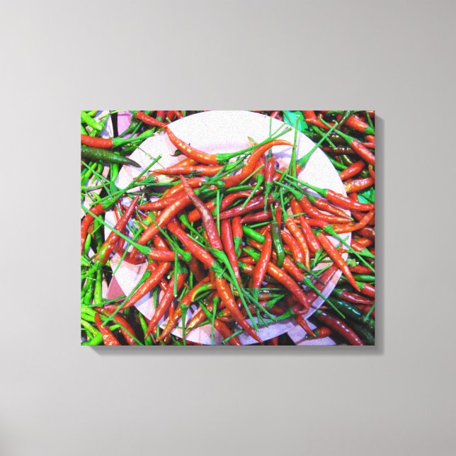 Bird's Eye Chilli Peppers Canvas Print (Front)