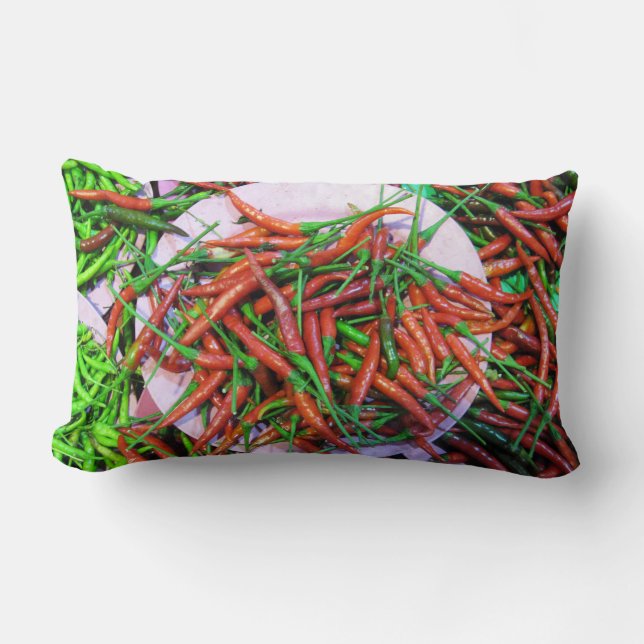 Bird's Eye Chilli Peppers Lumbar Cushion (Front)