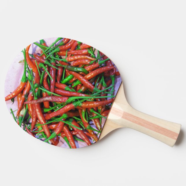 Bird's Eye Chilli Peppers Ping Pong Paddle (Side)