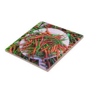 Bird's Eye Chilli Peppers Tile