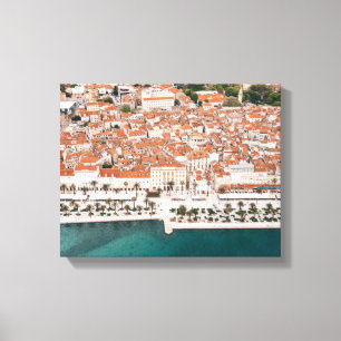 birds eye photo of city canvas print