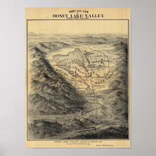 Bird's eye view, Honey Lake Valley Poster