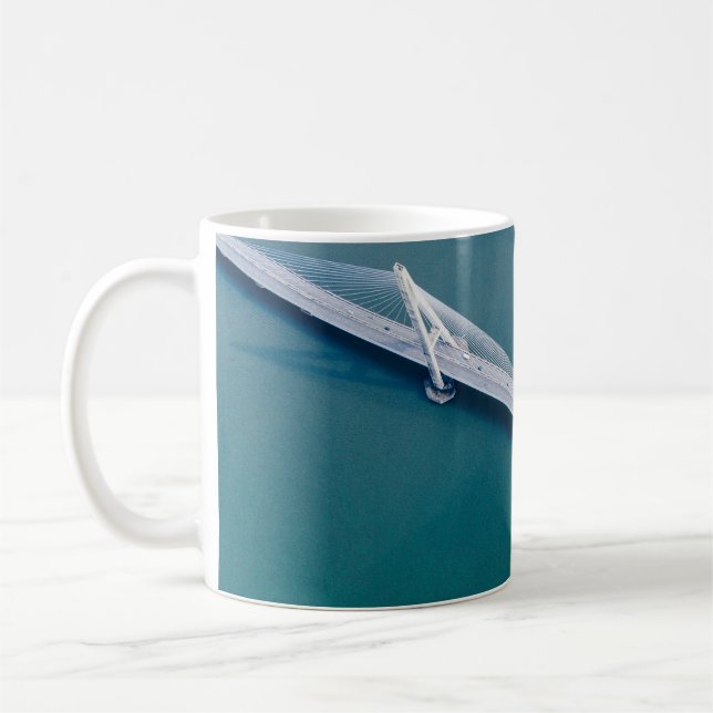 BIRDS EYE VIEW OF BRIDGE COFFEE MUG (Left)