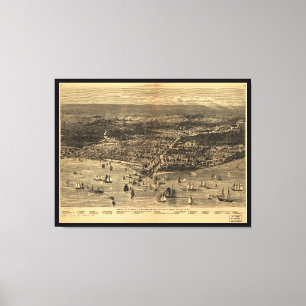 Bird's-Eye-View Of Chicago Before The Great Fire Canvas Print