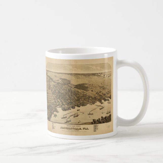 Birds eye view of Jacksonville Florida (1876) Coffee Mug (Right)
