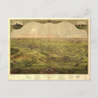 Bird's Eye View of Lansing, Michigan (1866) Postcard
