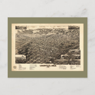 Bird's Eye View of Leadville, Colorado (1882) Postcard