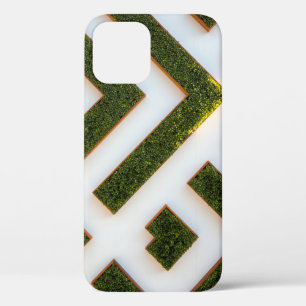 Bird's eye view of maze garden iPhone 12 case