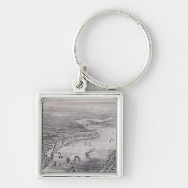 Bird's-Eye View of New Orleans Key Ring (Front)