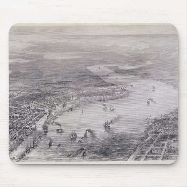 Bird's-Eye View of New Orleans Mouse Mat (Front)