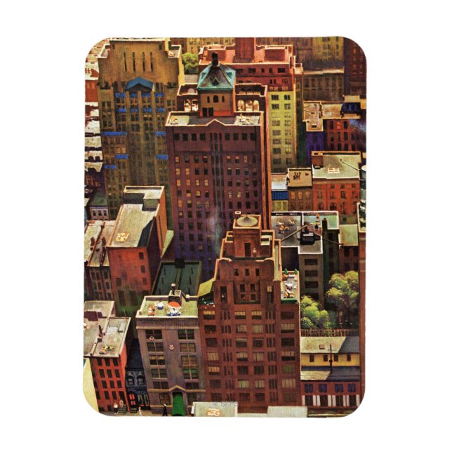 Bird's-Eye View of New York City by John Falter Magnet (Vertical)