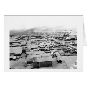 Bird's eye view of Nome, Alaska with Snow