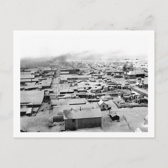 Bird's eye view of Nome, Alaska with Snow Postcard (Front)
