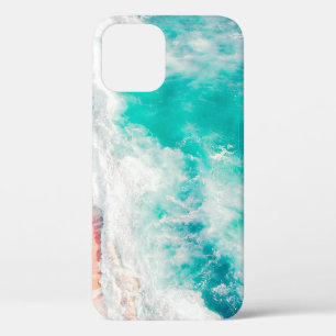 Bird's eye view of ocean waves iPhone 12 case