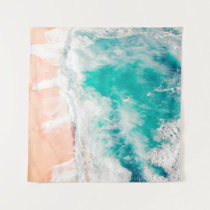 Bird's eye view of ocean waves tapestry
