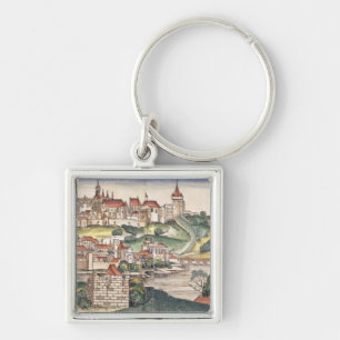 Bird's Eye View of Prague from the Nuremberg Chron Key Ring