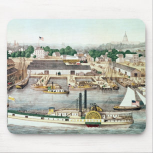 Bird's Eye View of Sixth Street Wharf Mouse Mat