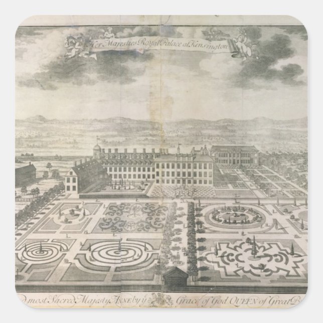 Bird's Eye View of the Gardens Kensington Square Sticker (Front)