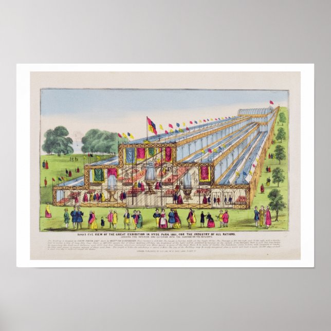 Bird's Eye View of the Great Exhibition in Hyde Pa Poster (Front)