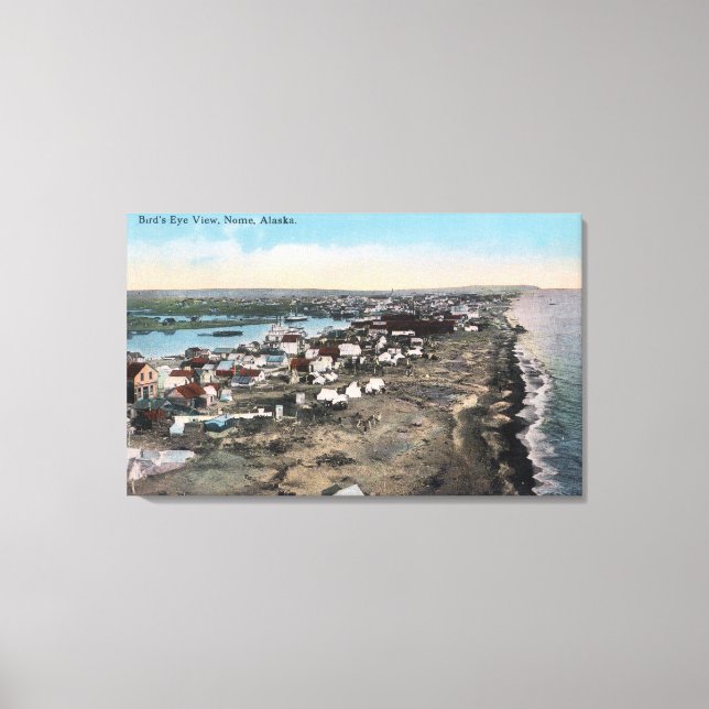 Bird's Eye View of TownNome, AK Canvas Print (Front)