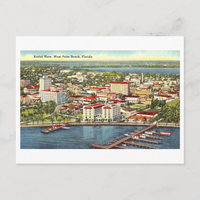 Bird's-Eye View of West Palm Beach, Florida, Postcard (Front)