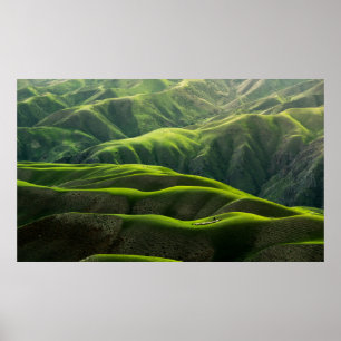 BIRD'S EYE VIEW PHOTOGRAPH OF GREEN MOUNTAINS POSTER