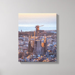 bird's-eye view photography of cathedral canvas print