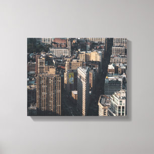 bird's-eye view photography of city canvas print